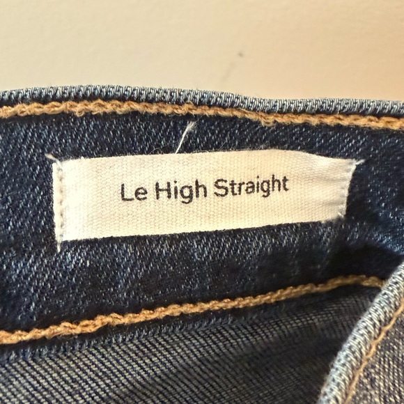 FRAME Denim Le High Straight Distressed Rue Chewed Hem Jeans - Picture 11 of 12